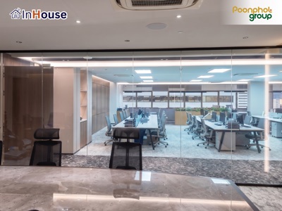Office partition co-working · ฟิล์มไฟฟ้า · กระจกฝ้าไฟฟ้า · Poonphol Group · True Digital Park · Smart Film · Smart Glass