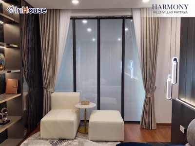 Pool Villa Cabana ฟิล์มไฟฟ้า Smart Film กระจกฝ้าไฟฟ้า Smart Glass · Harmony Hills Pattaya · Banyan Tree · Rosewood · InHouse