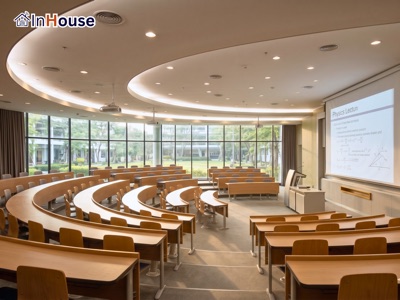 Lecture Hall Auditorium มหาวิทยาลัย ฟิล์มไฟฟ้า Smart Film กระจกฝ้าไฟฟ้า Smart Glass · จุฬา · มหิดล · InHouse