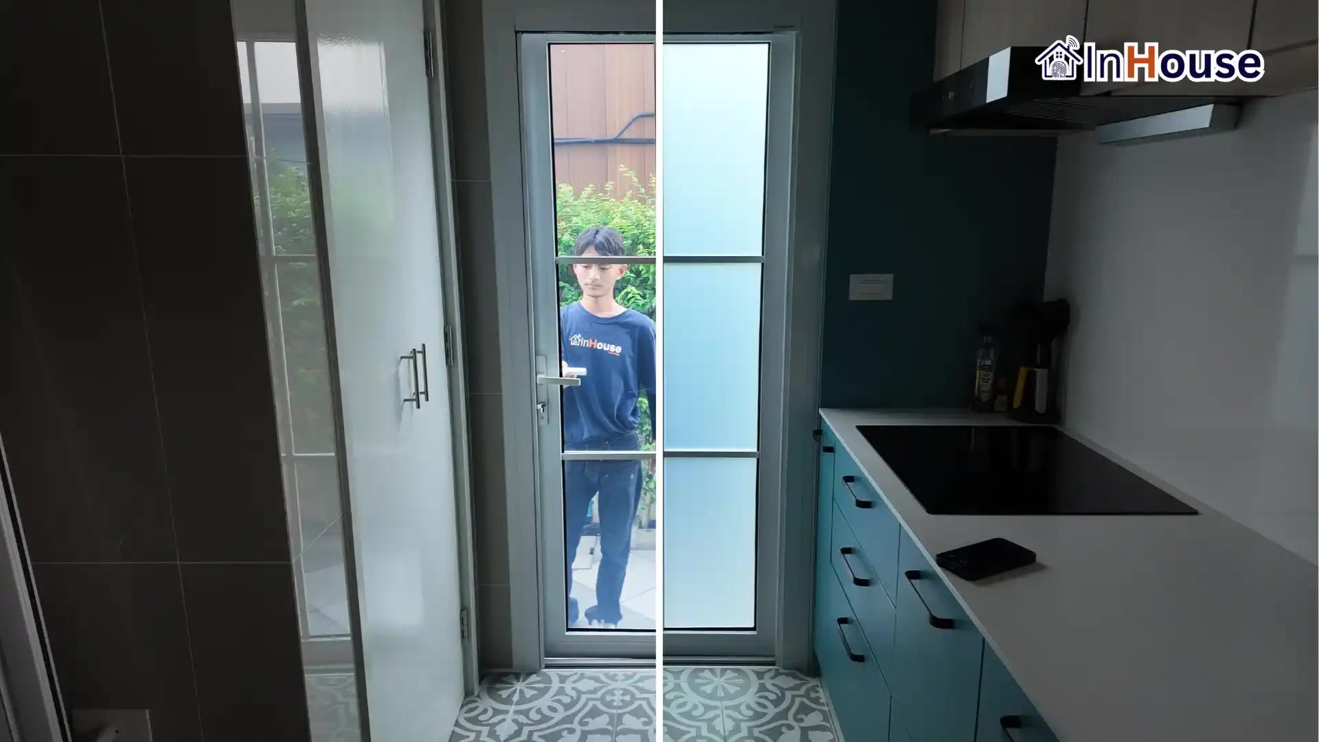 ผลงานติดตั้งฟิล์มไฟฟ้า คุณพอล (Saransiri) – Grid Door โดย InHouse Technology