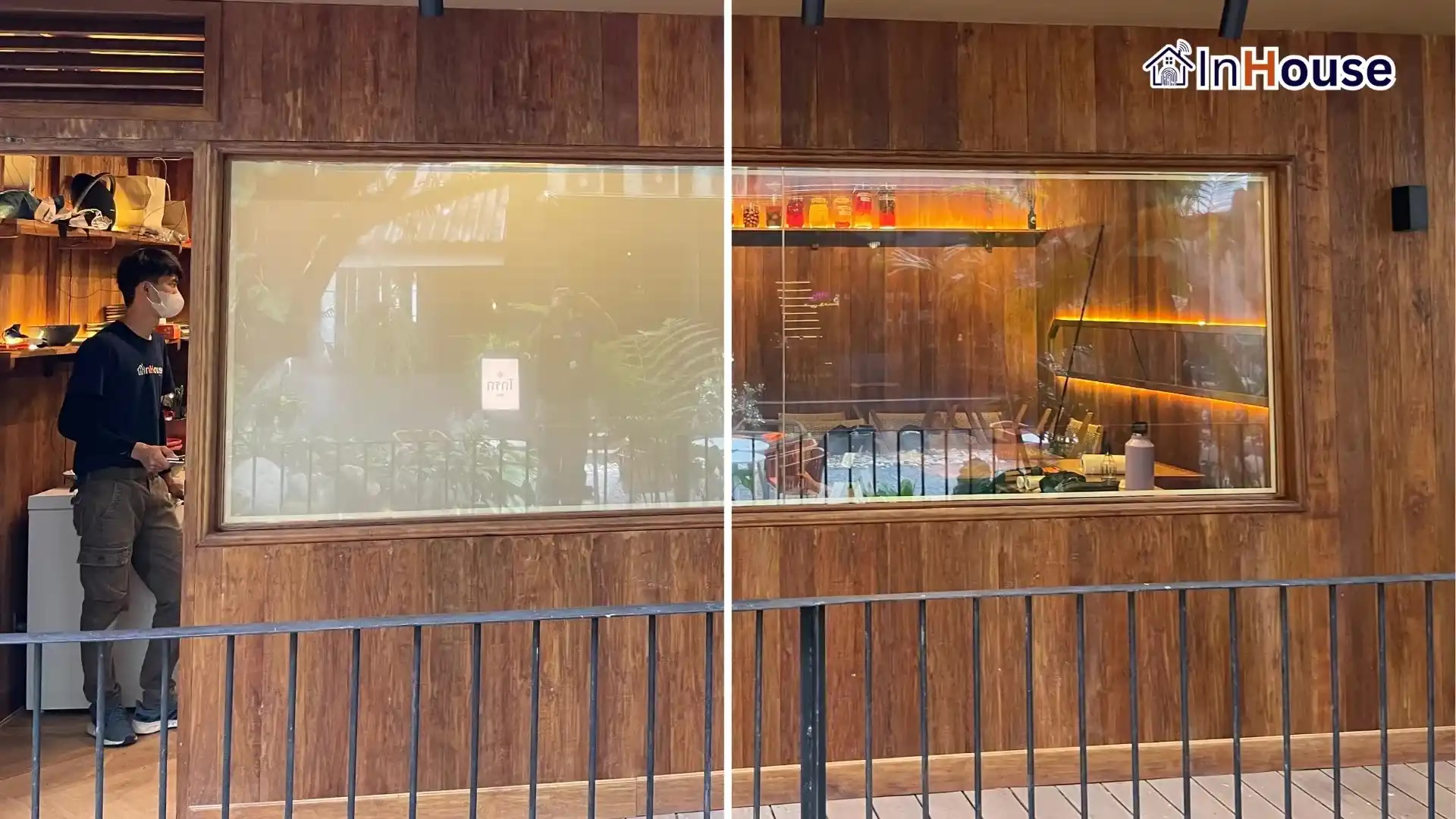 ผลงานติดตั้งฟิล์มไฟฟ้า เล่าขาล – Smart Dining Privacy Solution โดย InHouse Technology