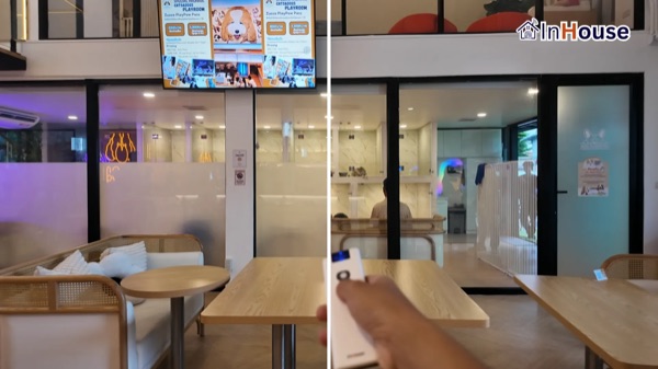Zucca – คาเฟ่สัตว์เลี้ยง ติดตั้งฟิล์มไฟฟ้า โดย InHouse Technology